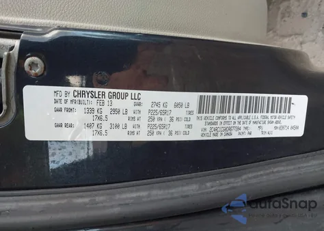 2013 Chrysler Town & Country Touring-L from USA, damaged, VIN 2C4RC1CG0DR677204